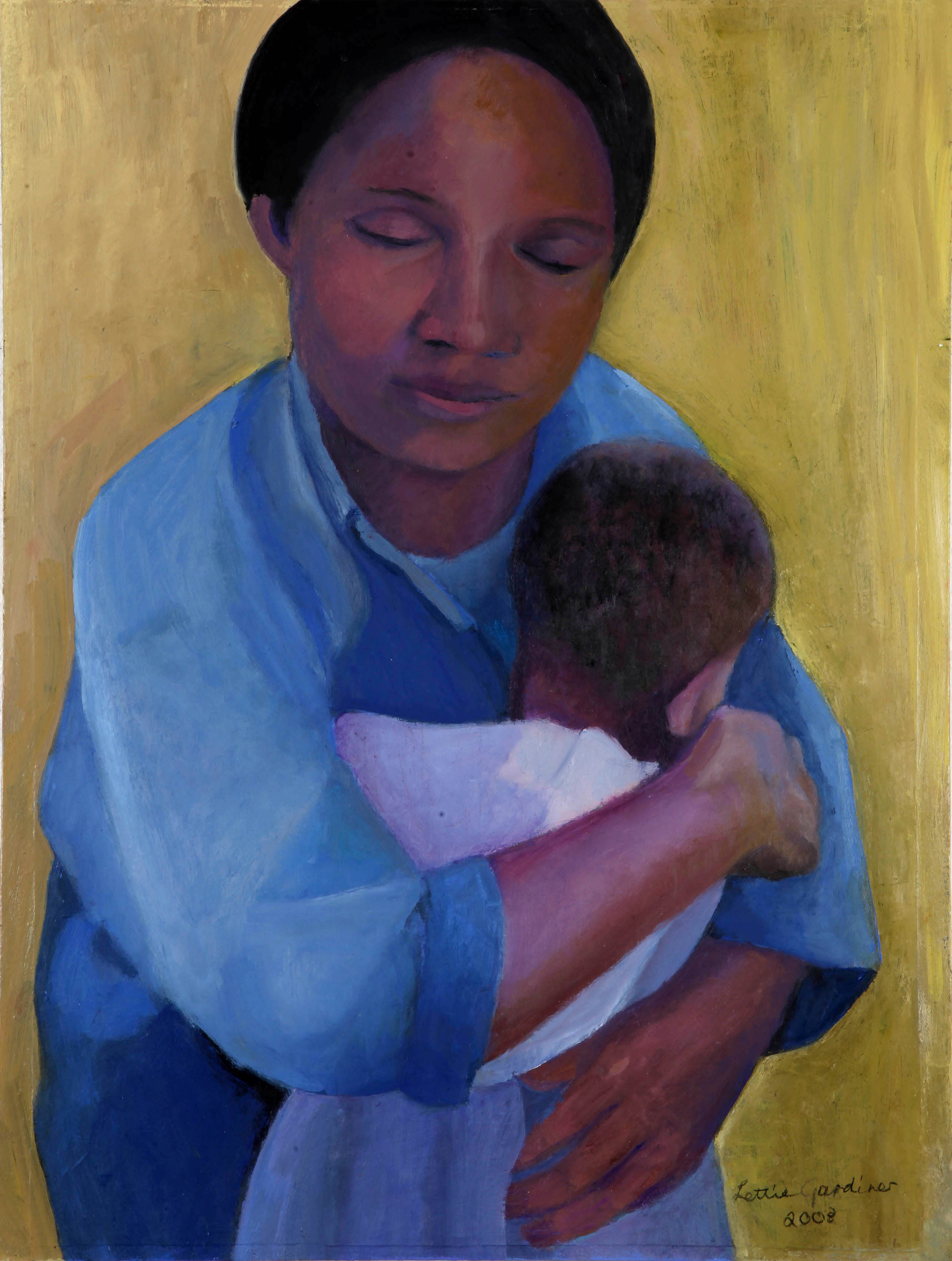 Mother And Child II (oil - 58.30x44cm)